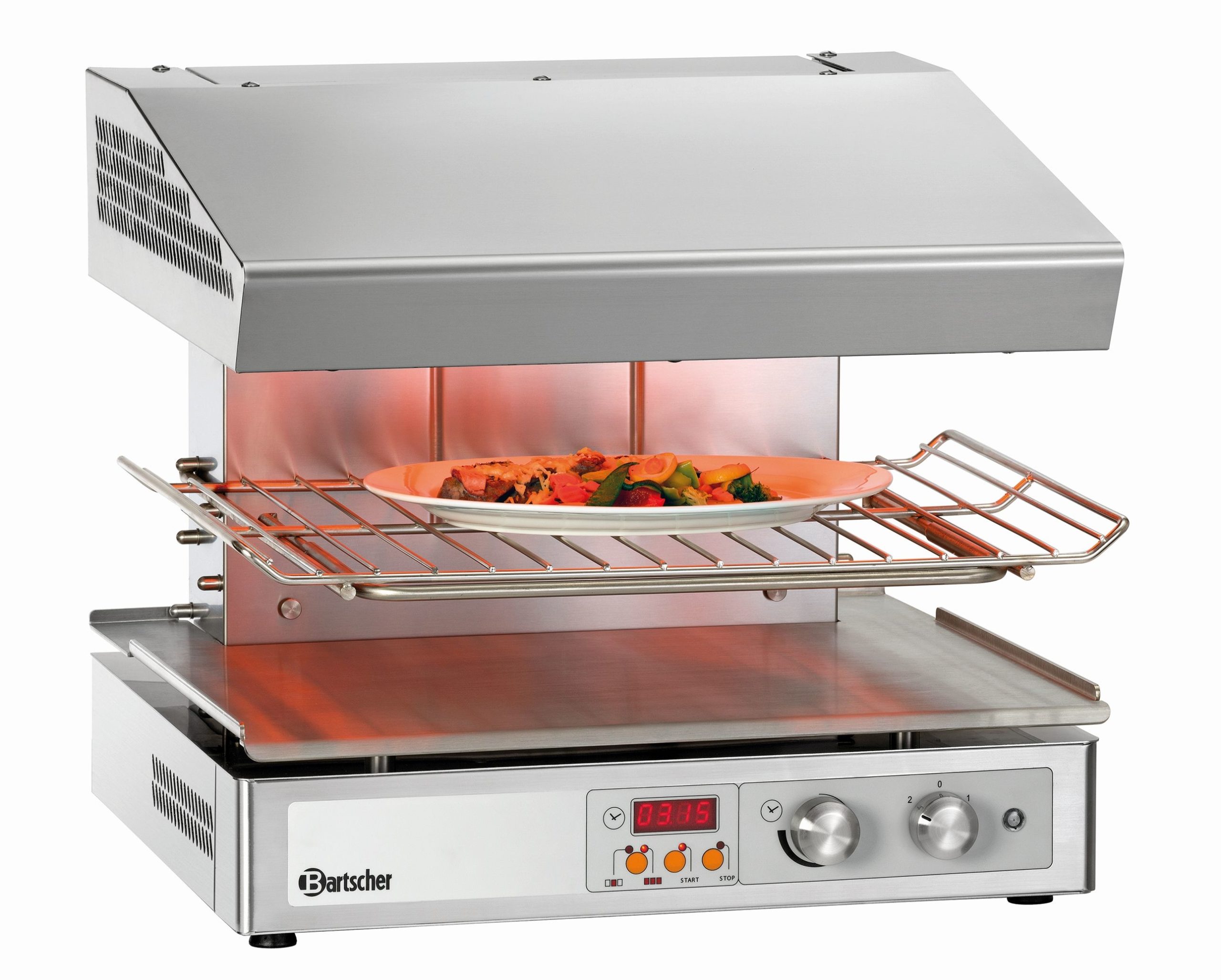 Salamander Hi-Light ECO 3 grzałki, z funkcją utrzymywania ciepła Bartscher 1 Salamander Hi-Light ECO 3 grzałki, z funkcją utrzymywania ciepła Bartscher