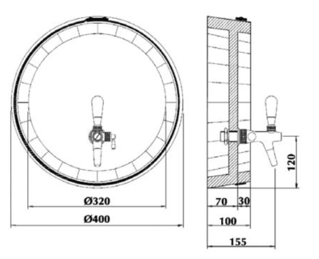 Kolumna do piwa Celli Beczka pod kran 2 Kolumna do piwa Celli Beczka pod kran