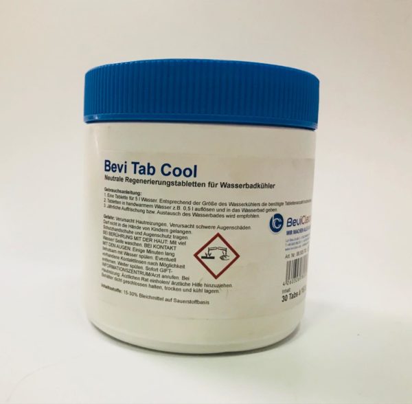 Bevi Tab Cool Sanitacja schładzarki wodnej zapobiega tworzeniu się glonów i śluzu.
