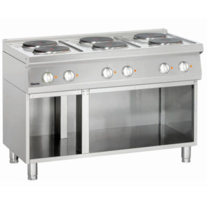 6-płytowa kuchnia elektryczna z podstawą otwartą szer. 1200 x gł. 700 x wys. 850-900 mm, 700 CLASSIC Bartscher