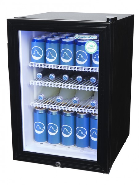 GCKW65-gastro-cool-flaschenkuehlschrank-minibar-schwarz-weiss-Supersicht-led-seitlich-gefuellt_600x600